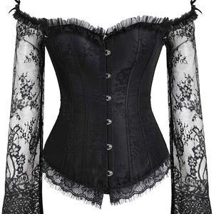 Corset bustier lingerie gothic stripe lace Halloween costume plus size 2XL